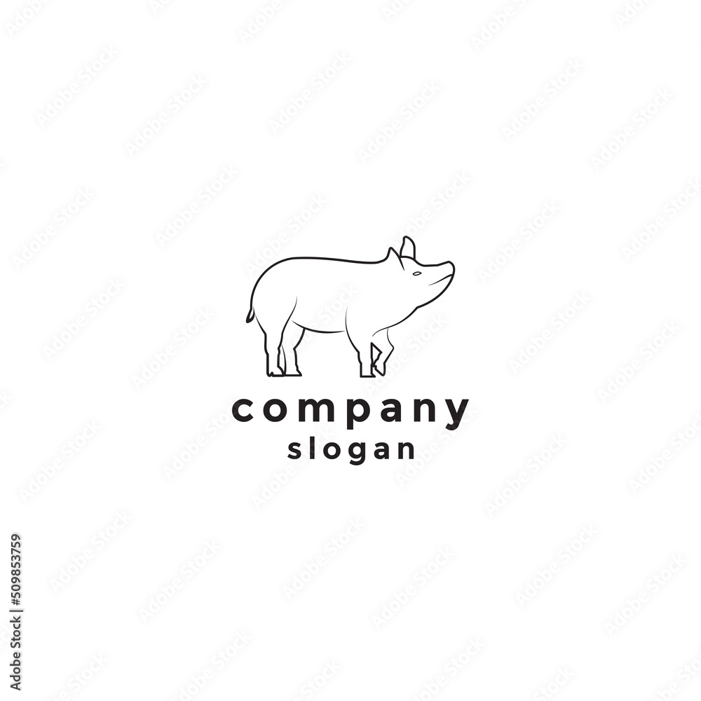 Pig logo icon design template. premium vector Pig logo icon design template. premium vector