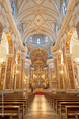 MONOPOLI, ITALY - MARCH 5, 2022: The baroque Cathedral - Basilica di Maria Santissima della Madia.