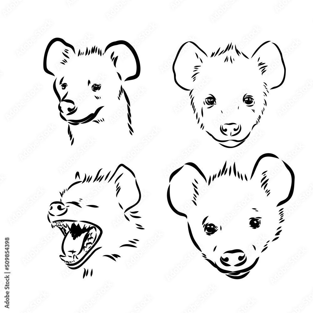 Obraz premium Vector hand drawn doodle sketch hyena isolated on white background