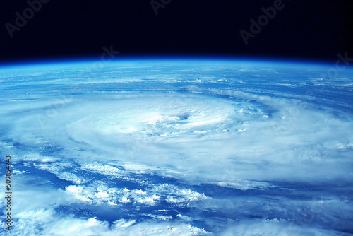 A huge tornado, a cyclone from space.