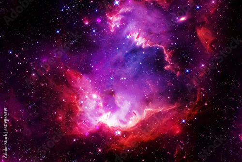 Fototapeta Naklejka Na Ścianę i Meble -  Bright purple space nebula. Elements of this image furnished by NASA