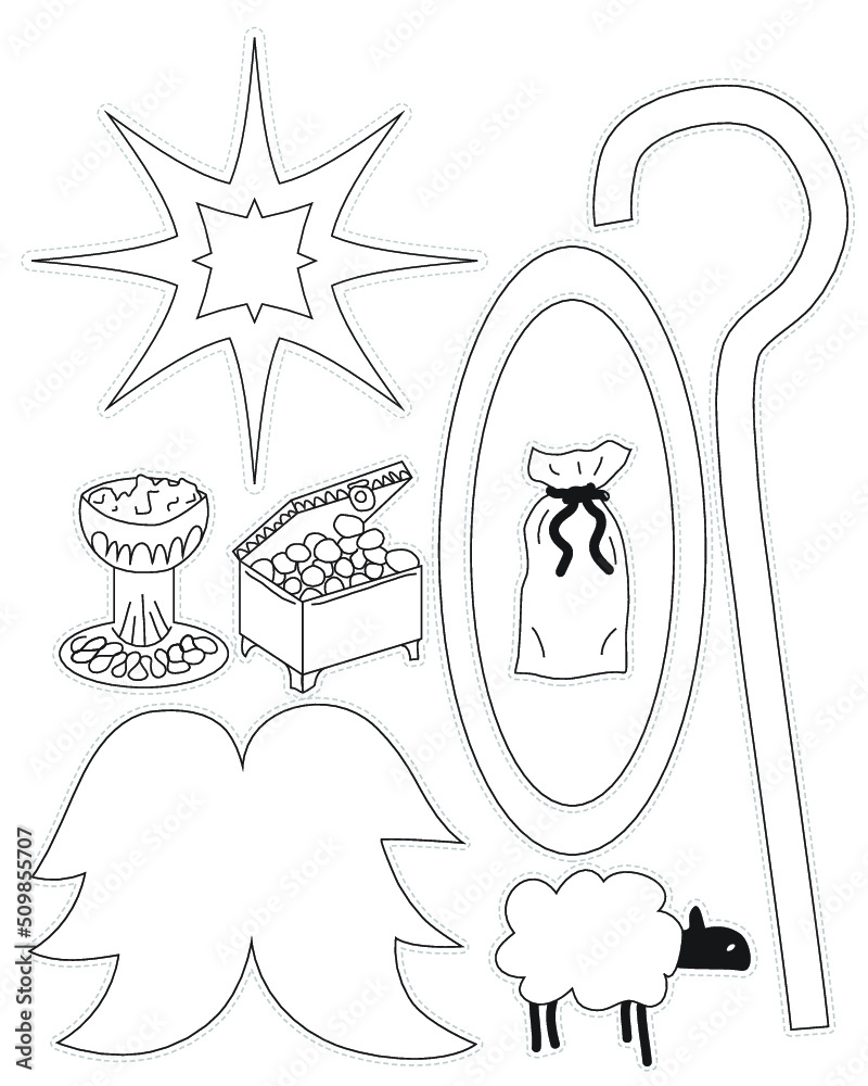 jesus-christ-birth-story-props-for-kids-theater-stock-vector-adobe-stock