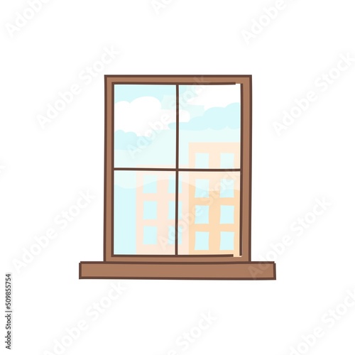 Fog outside the window color line icon. Pictogram for web page