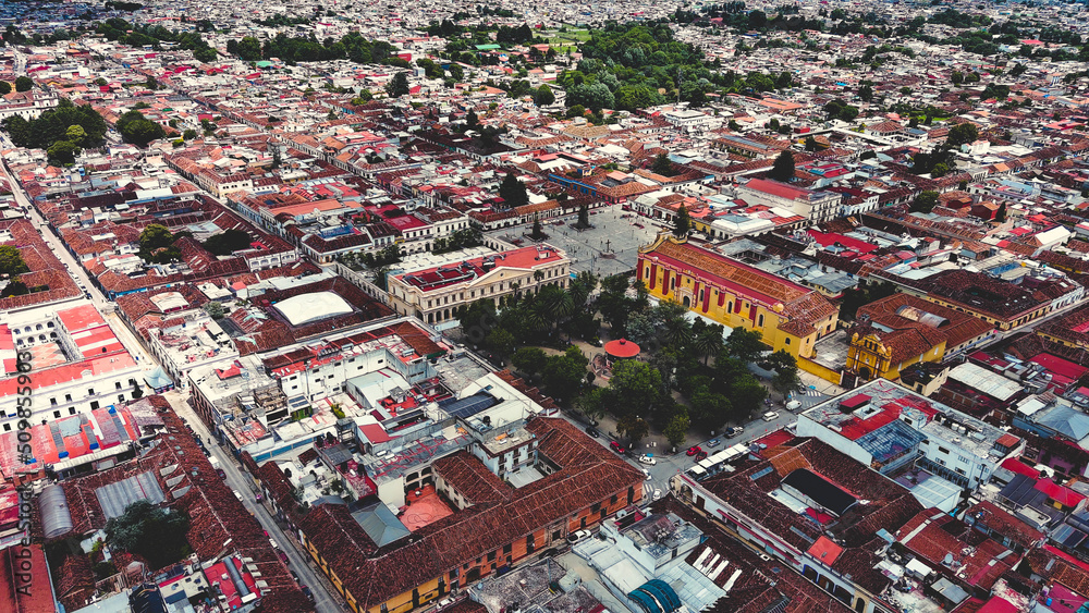 aerial of san Cristobal de las casas Mexico chiapas 