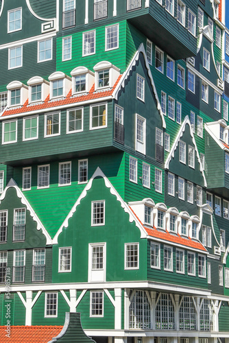 Photography ZAANDAM, NETHERLANDS - April 26th, 2022: View to iconic Inntel Hotels Amsterdam