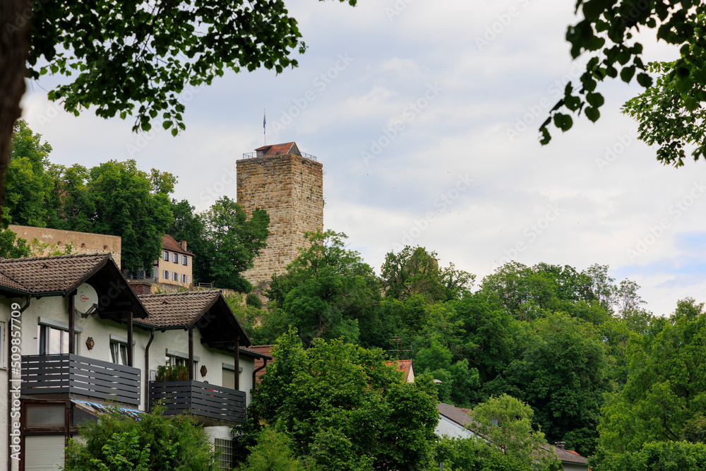 View of the castle and the town of Pappenheim in Bavaria View of the castle and the town of Pappenheim in Bavaria