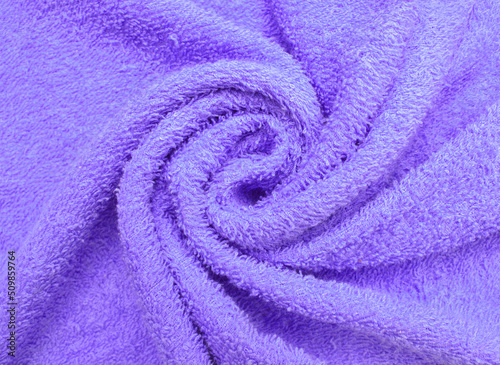 Abstract purple textile towel texture. Background and texture.