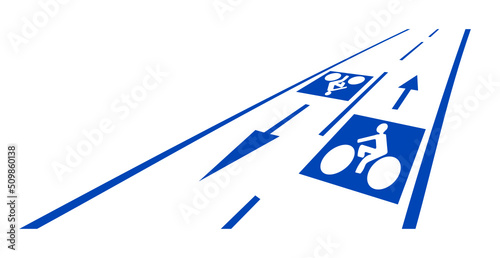 piste cyclable bleue vecteur isolé