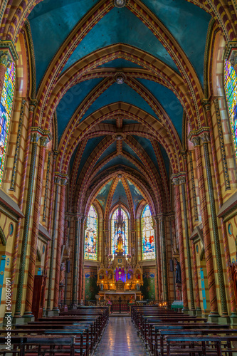 Interior of the basilica of the national vow in Quito, Ecuador