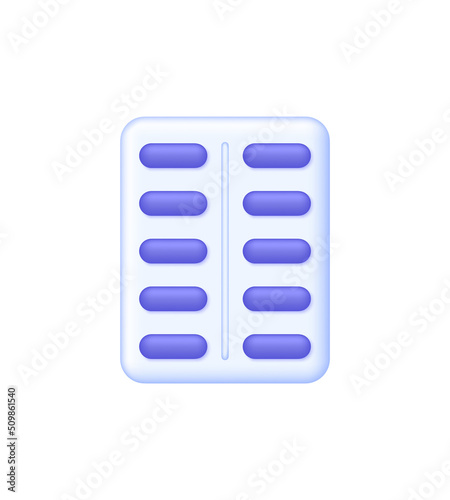 3D pills isolated on white background. Capsule icon. Medicines icons. Can be used for many purposes. Trendy and modern vector in 3d style
