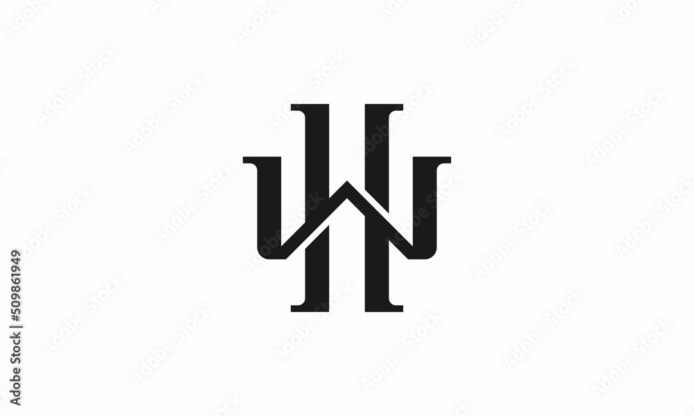 letter WH or HW initial logo design letter WH or HW initial logo design