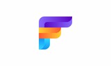 letter F initial gradient logo abstract design	