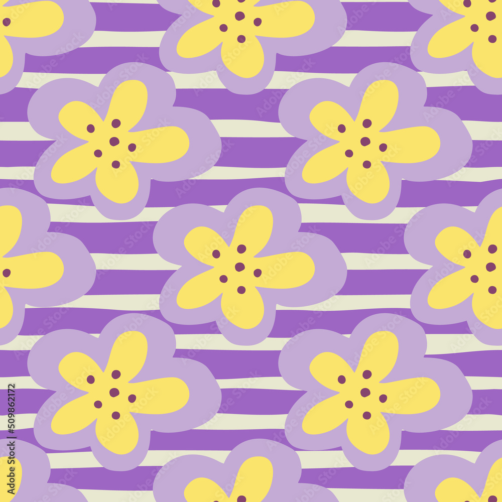 Creative decorative flowers seamless pattern. Simple stylized flower buds wallpaper. Creative decorative flowers seamless pattern. Simple stylized flower buds wallpaper.