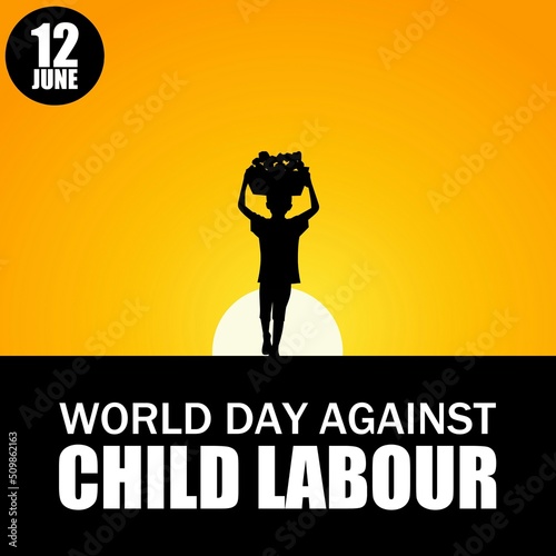 World day against child labour vector illustration. Suitable for Poster, Banners, campaign and greeting card. 
