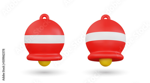 Realistic 3d bell vector icon illustration