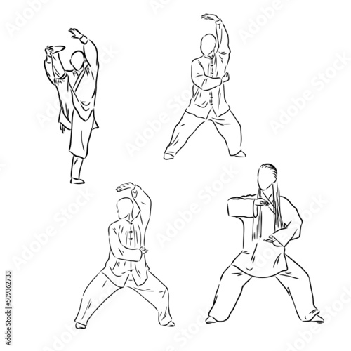 World Tai Chi and Qigong Day, vector art illustration.