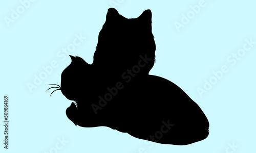 Cat and dog vector silhouette  © Shakil drawing
