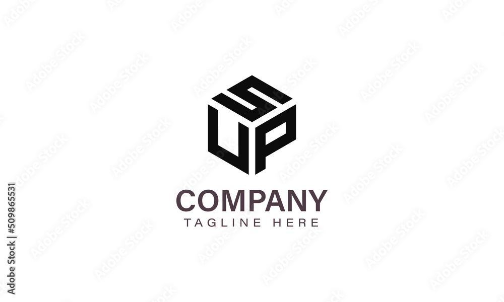 Letter SUP Logo, Three Letter Logo, Alphabet S U P Hexagon Shape Vector Icon Template