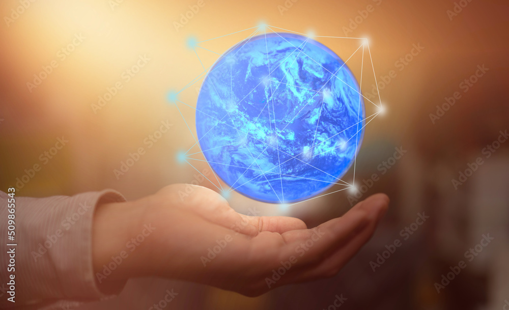 hand hold globe levitation for world communication hand hold globe levitation for world communication