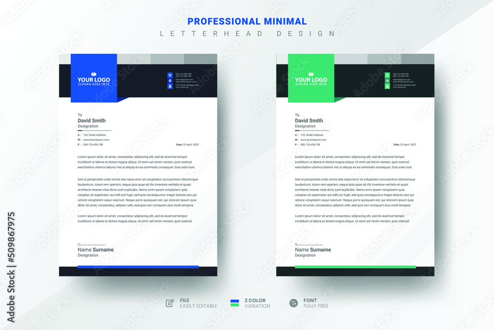 Professional creative letterhead design template