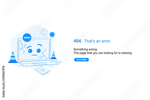 Website Error Page 404 Vector Illustration