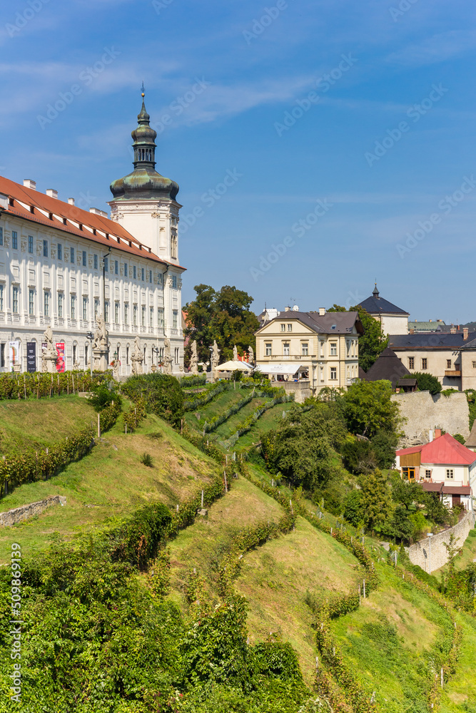 White tower of the historic Jesuit college in Kutna Hora, Czech Republic