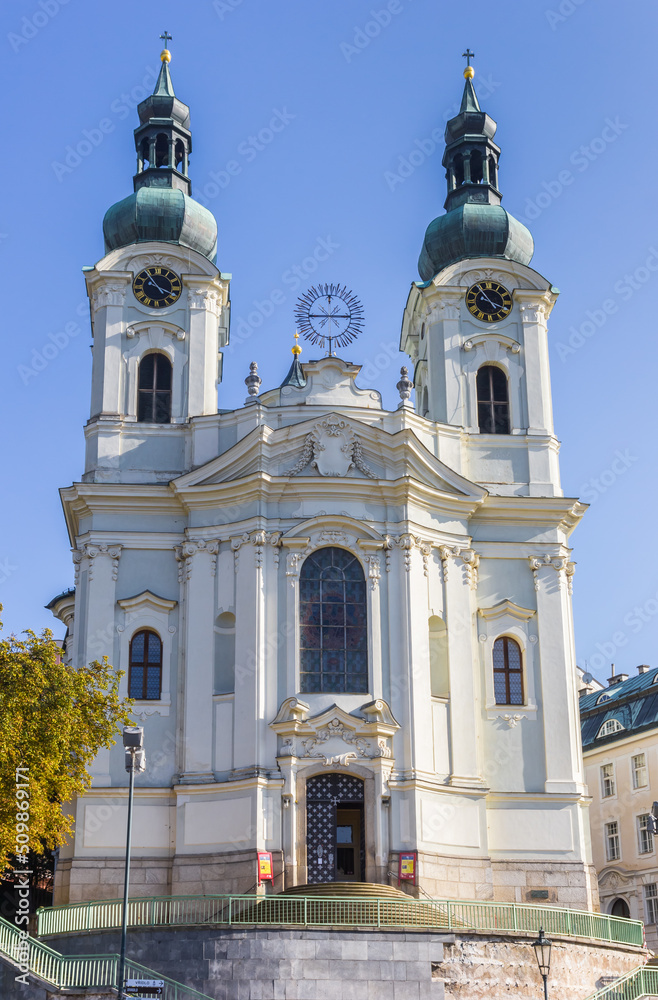 Historic St. Mary Magdalene church in the center of Karlovy Vary, Czech Republic