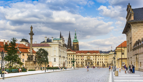Historic buildings at the castle square in Prague, Czech Republic