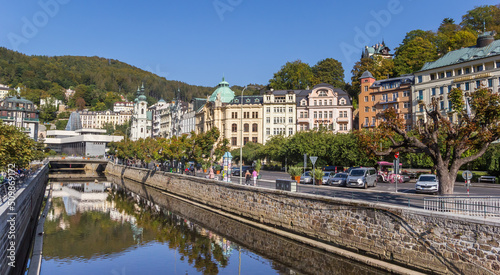 River Tepla in the historic center of Karlovy Vary, Czech Republic © venemama