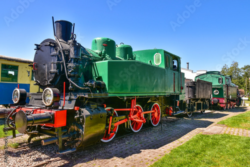 steam locomotive, beautiful old train, Koscierzyna in Poland