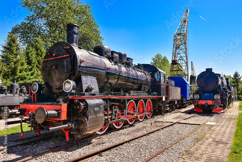 steam locomotive, beautiful old train, Koscierzyna in Poland photo