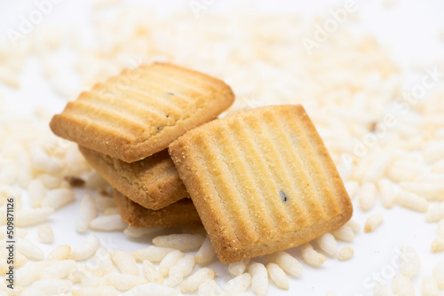 Biscuit isolated on white background.