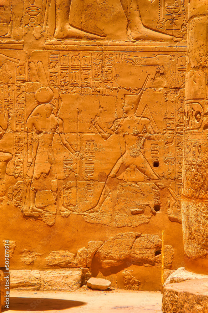 Fototapeta premium Detail from Karnak temple of Amun near Luxor, Egypt.
