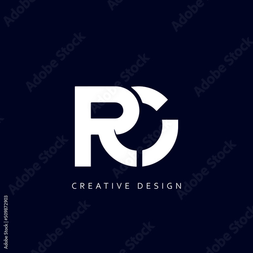 RC Logo Design, Creative Professional Trendy Letter RC Monogram in Black and White Color