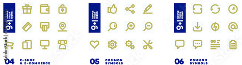 30 simple thick flat icons pack for e-shop, common symbols for user interface