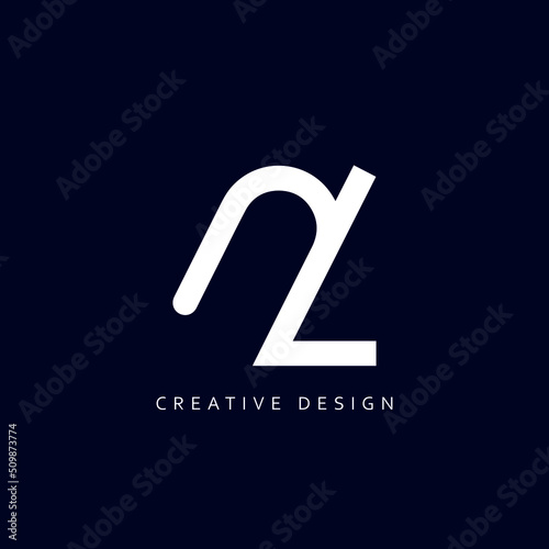 NL Logo Design, Creative Professional Trendy Letter NL Monogram in Black and White Color