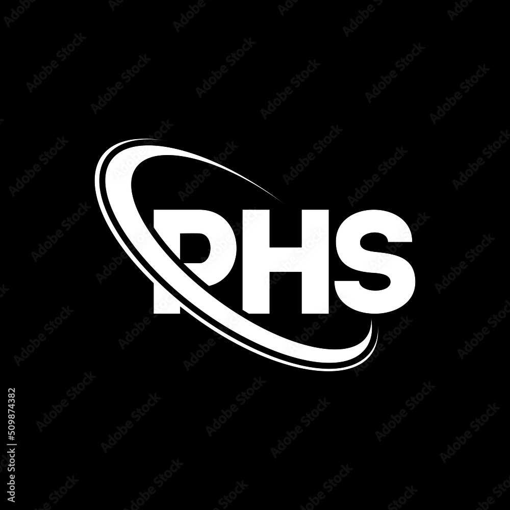 PHS logo. PHS letter. PHS letter logo design. Initials PHS logo linked