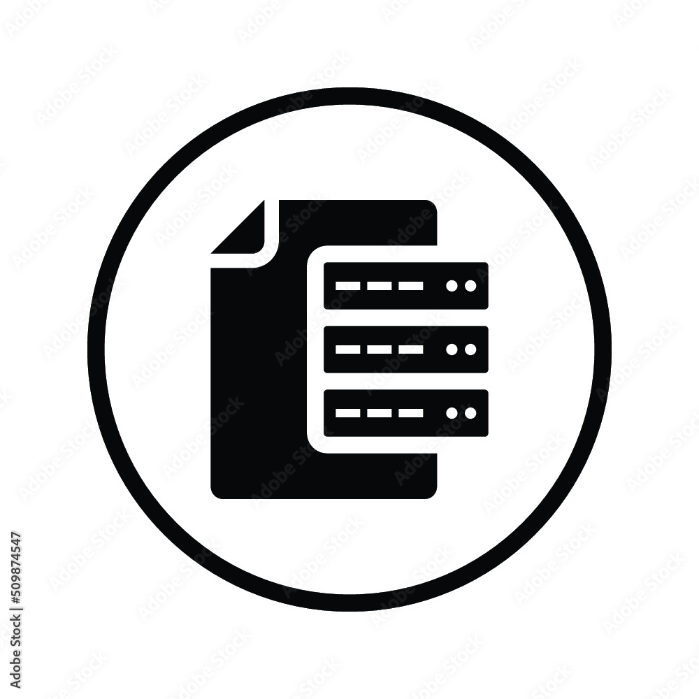 Database, document, hosting icon. Black vector illustration. Database, document, hosting icon. Black vector illustration.