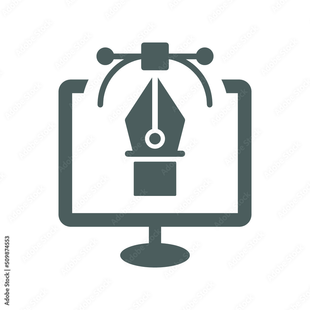 Design, anchor tool icon. Gray vector graphics. Design, anchor tool icon. Gray vector graphics.