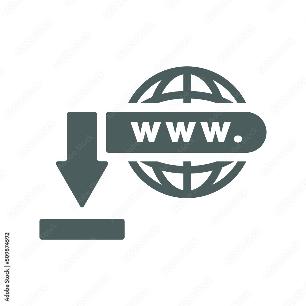 Fototapeta premium Download www page icon. Gray vector graphics.