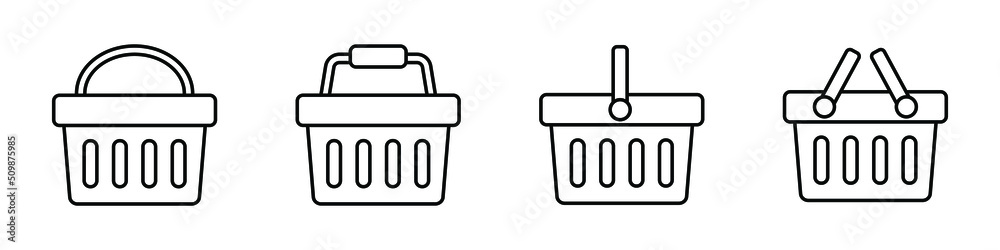 Shopping basket line icon - vector illustration Shopping basket line icon - vector illustration