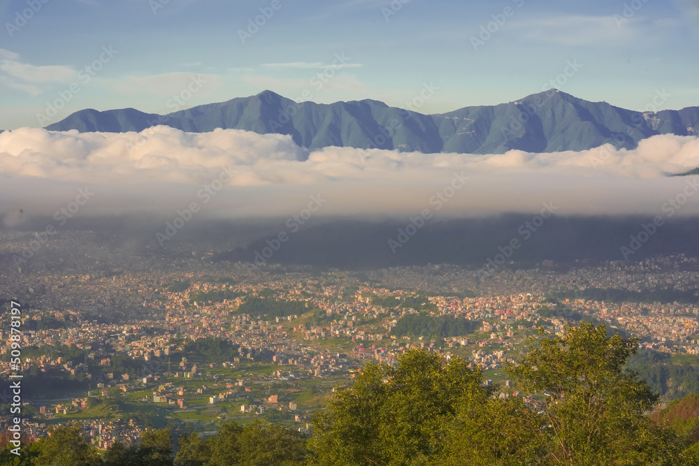 Top View of sivapuri kathmandu. Beautiful Himalayan landscape kathmandu Nepal