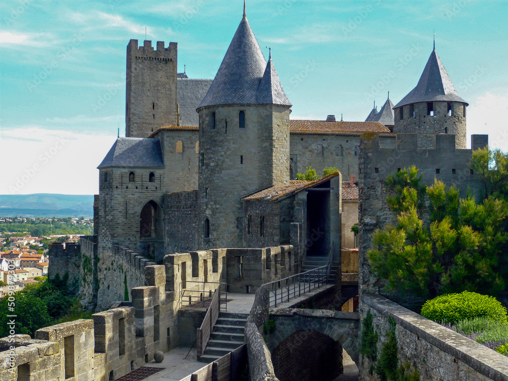 Carcassonne France medieval Castle ramparts 