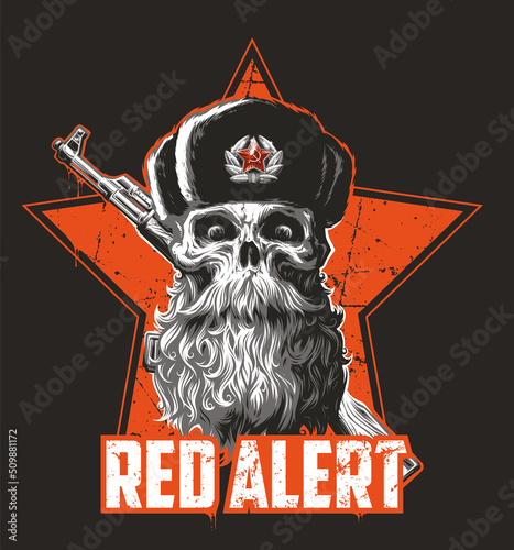 Vector Bearded skull and assault rifles ak-47