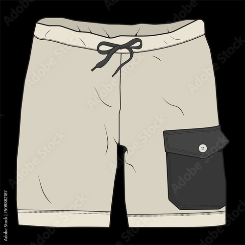 short pants color block drawing vector, short pants in a sketch style, trainers template, vector Illustration.
