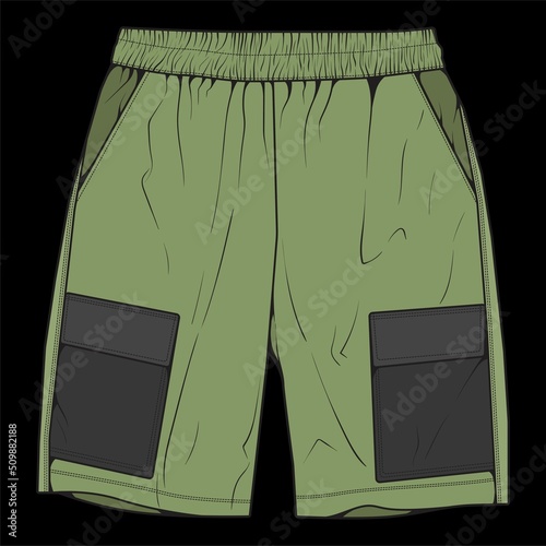 short pants color block drawing vector, short pants in a sketch style, trainers template, vector Illustration.

