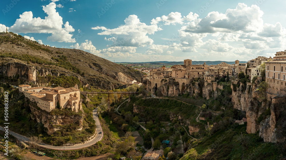 Panoramic views of the medieval city of Cuenca, Spain