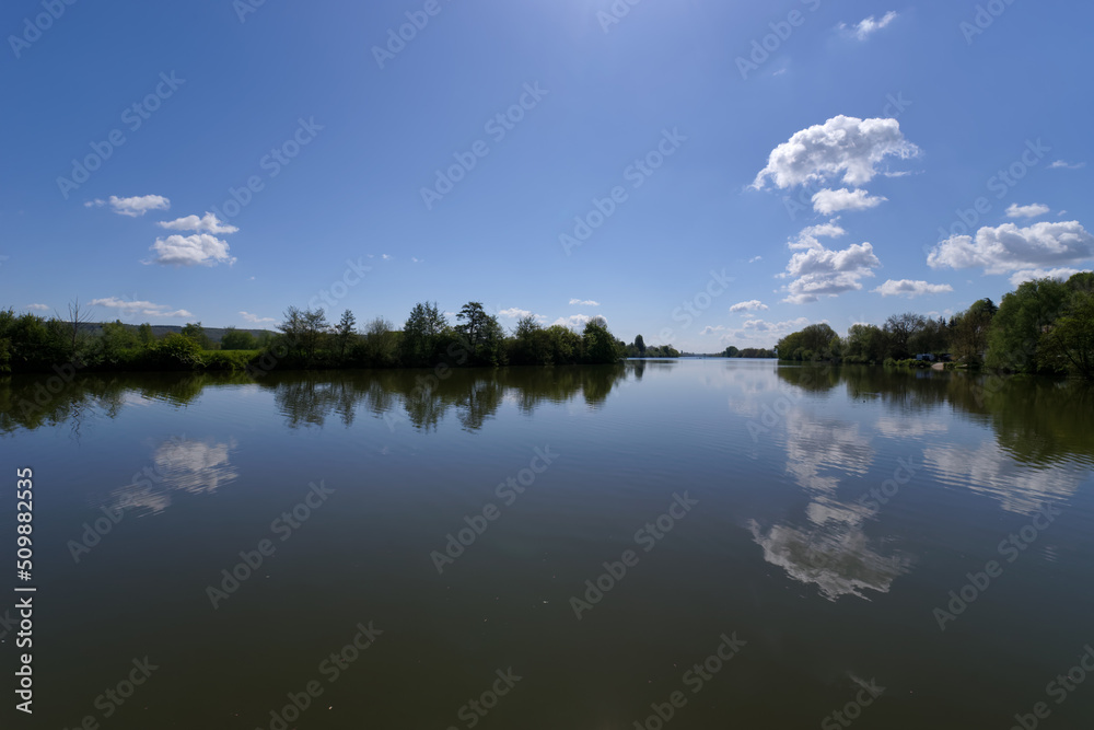 Seine river bank near Vernon village in Normandy region 