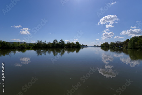 Seine river bank near Vernon village in Normandy region 