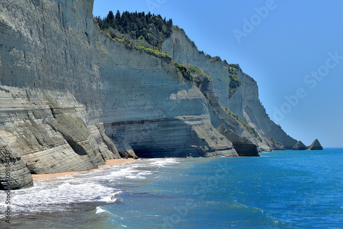 THE WILD BEACH OF PEROULADES ON THE ISLAND OF CORFU IN GREECE